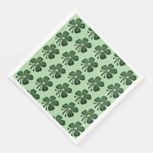Grüne Kleeblatt 2025 Serviette (Ecke)
