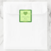 Grüne Kleeblatt-Kleeblatt Quadratischer Aufkleber (Tasche)