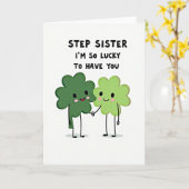 Grüne Kleeblatt-Schwester-Karte Karte (Gelbe Blume)