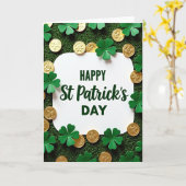 Grüne Kleeblatt St. Patrick's Day Karte (Gelbe Blume)