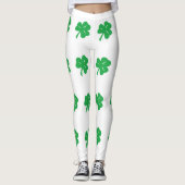 Grüne Kleeblatte Leggings (Vorderseite)