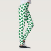 Grüne Kleeblätter am Weißen St. Patrick's Day Leggings (Rechts)