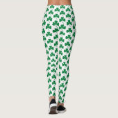 Grüne Kleeblätter am Weißen St. Patrick's Day Leggings (Rückseite)