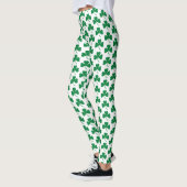 Grüne Kleeblätter am Weißen St. Patrick's Day Leggings (Links)