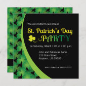 Grüne Kleeblätter auf dem St. Patrick's Day Party Einladung (Vorne/Hinten)