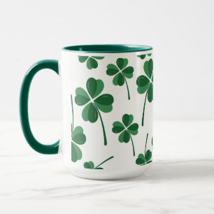 grüne Kleeblätter Glück Tasse