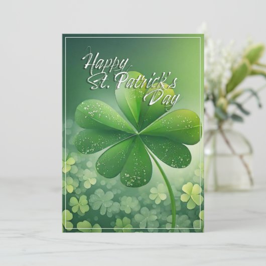 Grüne Kleeblätter Happy St. Patrick's Day (7) c (Stehend Vorderseite)