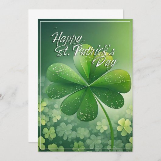 Grüne Kleeblätter Happy St. Patrick's Day (7) c (Vorne/Hinten)