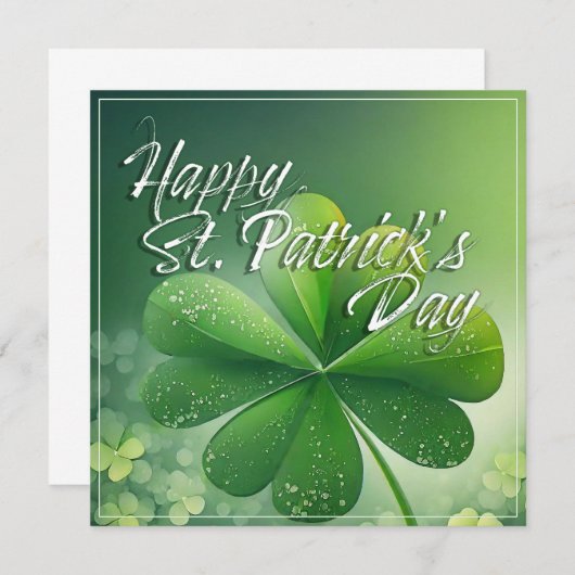 Grüne Kleeblätter Happy St. Patrick's Day (7) c (Vorne/Hinten)