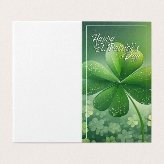 Grüne Kleeblätter Happy St. Patrick's Day (7) c (Außenseite Aufgefaltet)