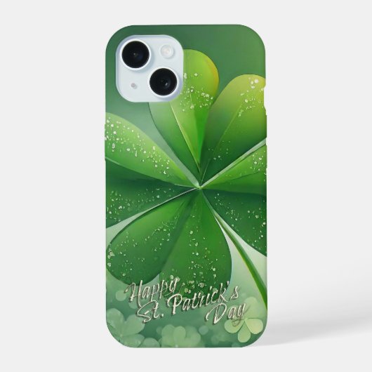 Grüne Kleeblätter Happy St. Patrick's Day (7) c iPhone 15 Hülle (Rückseite)
