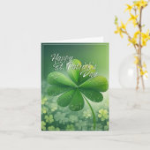 Grüne Kleeblätter Happy St. Patrick's Day (7) c Karte (Gelbe Blume)