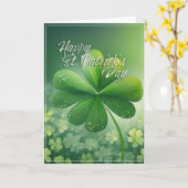 Grüne Kleeblätter Happy St. Patrick's Day (7) c Karte (Gelbe Blume)