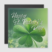 Grüne Kleeblätter Happy St. Patrick's Day (7) c Magnetkarte (Vorne/Hinten)