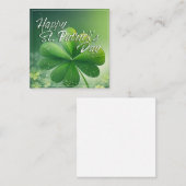 Grüne Kleeblätter Happy St. Patrick's Day (7) c Mitteilungskarte (Vorne/Hinten)