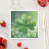 Grüne Kleeblätter Happy St. Patrick's Day (7) c Serviette (Beispiel)