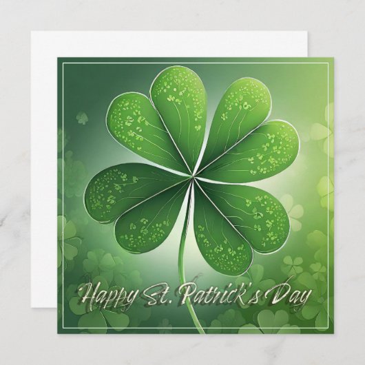 Grüne Kleeblätter Happy St. Patrick's Day (8) c (Vorne/Hinten)