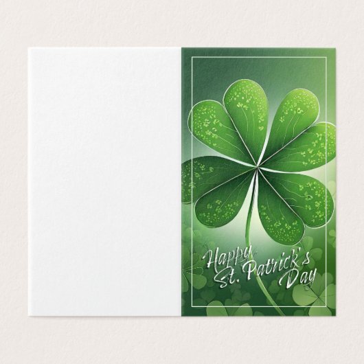 Grüne Kleeblätter Happy St. Patrick's Day (8) c (Außenseite Aufgefaltet)