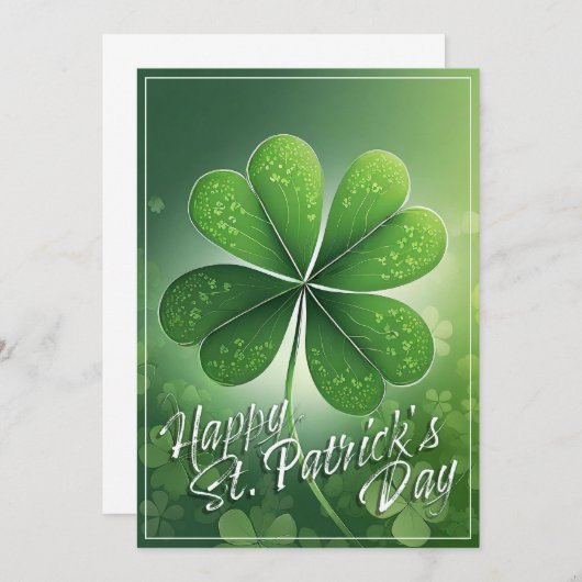 Grüne Kleeblätter Happy St. Patrick's Day (8) c (Vorne/Hinten)