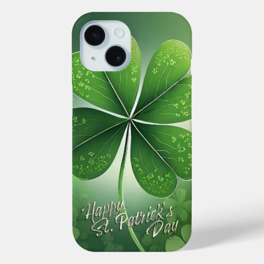 Grüne Kleeblätter Happy St. Patrick's Day (8) c Case-Mate iPhone Hülle (Rückseite)