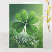 Grüne Kleeblätter Happy St. Patrick's Day (8) c Karte (Gelbe Blume)