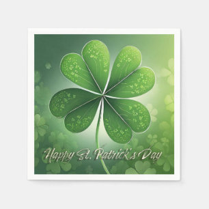 Grüne Kleeblätter Happy St. Patrick's Day (8) c Serviette