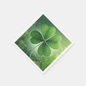Grüne Kleeblätter Happy St. Patrick's Day (8) c Serviette (Ecke)