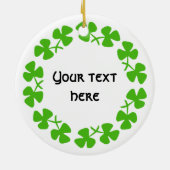 Grüne Kleeblätter hinzufügen Keramikornament (Hinten)