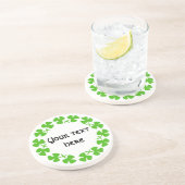 Grüne Kleeblätter hinzufügen Sandstein Untersetzer (Seite)