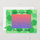 Grüne Kleeblätter Hochzeit Foto Einladung Postkart (Vorne/Hinten)