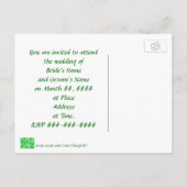 Grüne Kleeblätter Hochzeiten Foto Einladungen Post (Rückseite)
