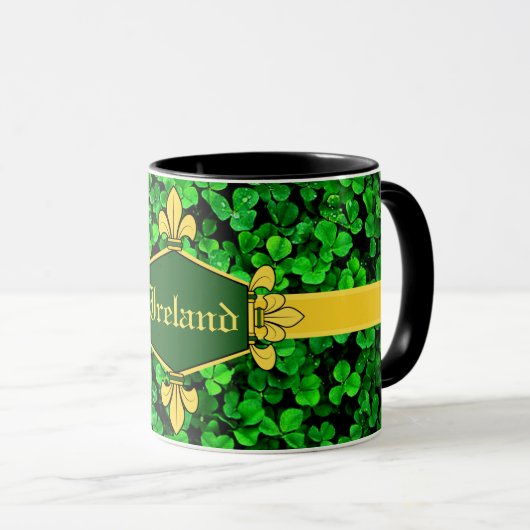 Grüne Kleeblätter Irlands, fertigen mit Namen 10 Tasse (VorderseiteRechts)