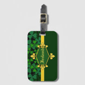 Grüne Kleeblätter Irlands, fertigen mit Namen 5 Gepäckanhänger (Vorderseite Vertikal)