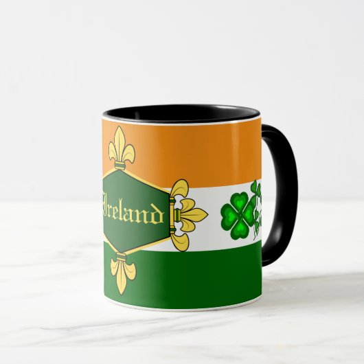 Grüne Kleeblätter Irlands, fertigen mit Namen 8 Tasse (VorderseiteRechts)