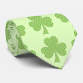 Grüne Kleeblätter Klee Polka Punkte Muster Krawatte (Gerollt)