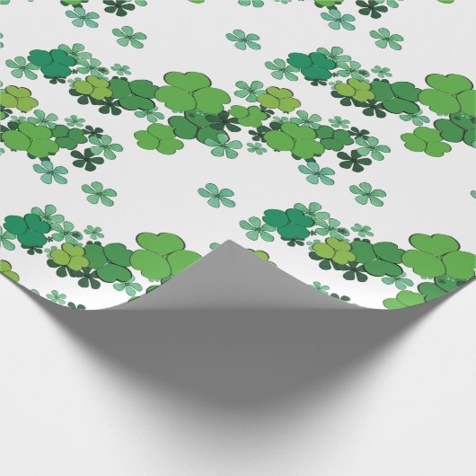 Grüne Kleeblätter & Läden Geschenkpapier (Ecke)