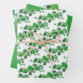 Grüne Kleeblätter & Läden Geschenkpapier Set (Beispiel)