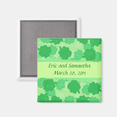 Grüne Kleeblätter, Save the Date Hochzeitsmagnete Magnet (Vorderseite/Rückseite)