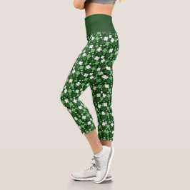 Grüne Kleeblätter, St. Patrick's Day Capri Leggings