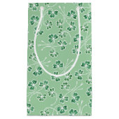 Grüne Kleeblätter Weiße Konturen Kleine Geschenktü Geschenktüte (Vorderseite)