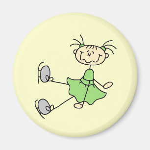 Grüne Kleid Figur Eisläufer T-Shirts und Geschenke Magnet