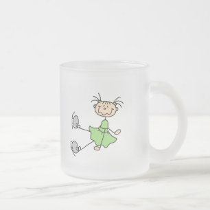 Grüne Kleid Figur Eisläufer T-Shirts und Geschenke Mattglastasse