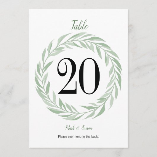 Grüne Kleider Hochzeitskarte & Menü Programm (Vorderseite)