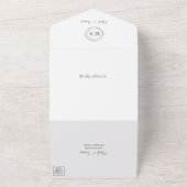 Grüne Kleider-Monogramm Hochzeit in einer Einladun All In One Einladung (Außenbereich)