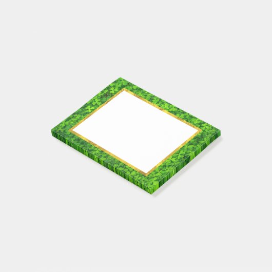 Grüne Kleidung mit IMITATEN Gold Foil Rahmen Post-it Klebezettel (angewinkelt)