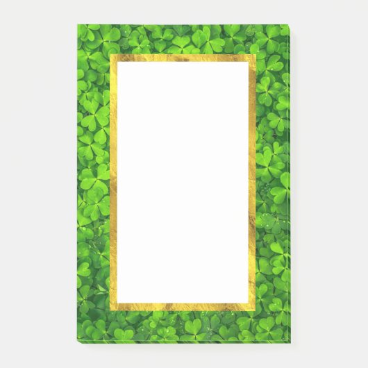 Grüne Kleidung mit IMITATEN Gold Foil Rahmen Post-it Klebezettel (Vorderseite)