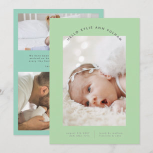 grüne kleine Bogen-Foto Ankündigung moderner Babyg
