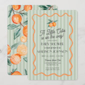 Grüne kleine Süsse Pastel Citrus Thema Kinderdusch Einladung (Vorne/Hinten)