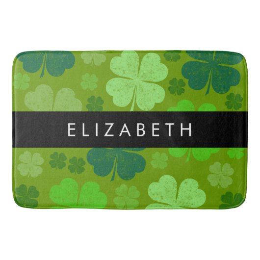 Grüne Knöchel, glückliche Knöpfe, Ihr Name Badematte (Vorderseite)