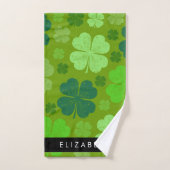 Grüne Knöchel, glückliche Knöpfe, Ihr Name Badhandtuch Set (Handtuch)